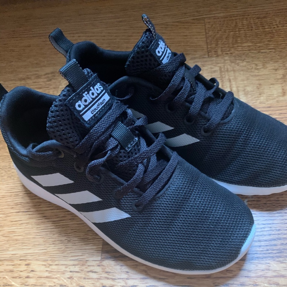 Addidas black and white cloudfoam shoes